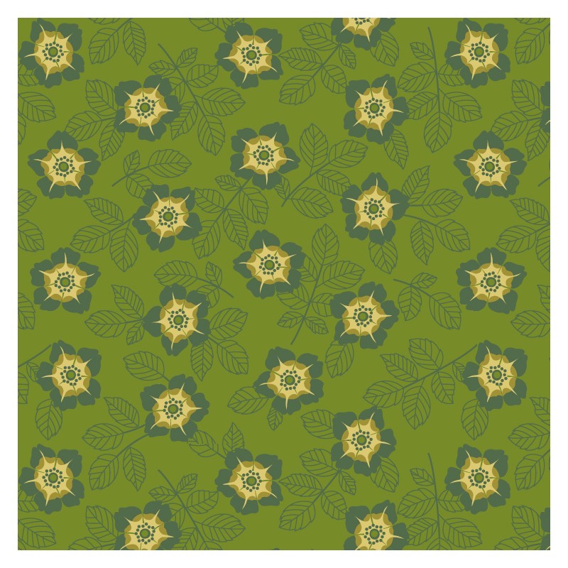 Tissu patchwork "Buttercup - Forest Green" - Of Old And New - EQP