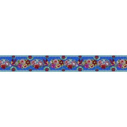 Bordure velours Colibri bleu 13 cm, Odile Bailloeul