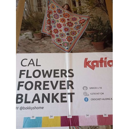 Kit CAL Flowers Forever UNICO : Couverture Fleurs Crochet de KATIA