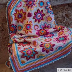 Kit CAL Flowers Forever UNICO : Couverture Fleurs Crochet de KATIA