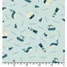 Tissu Au bord de mer fond bleu givré de chez EQP Textiles