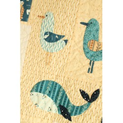 Tissu Au bord de mer fond bleu givré de chez EQP Textiles
