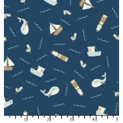 Tissu Au bord de mer fond...