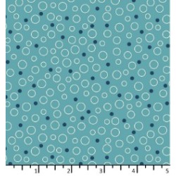 Tissu bulles fontaine bleue...