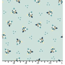 Tissu Hélices bleu givré de...