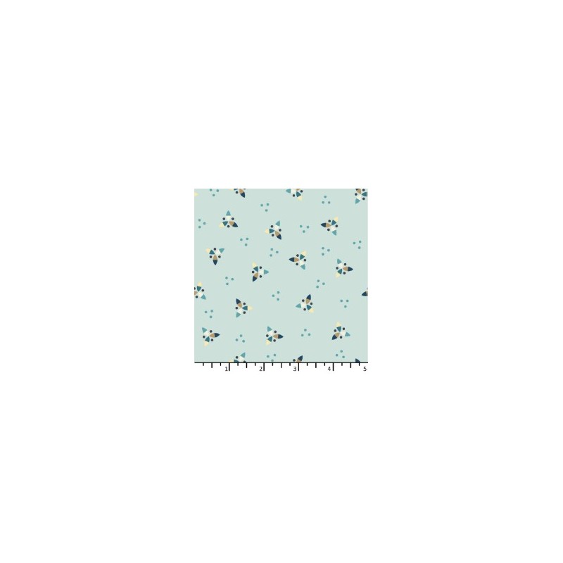 Tissu Hélices bleu givré de chez EQP Textiles
