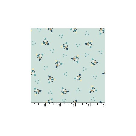 Tissu Hélices bleu givré de chez EQP Textiles