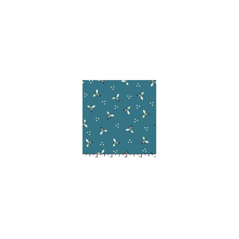 Tissu Hélices Bleu Pacifique de chez EQP Textiles