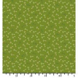 Tissu Clefs vert forêt de...