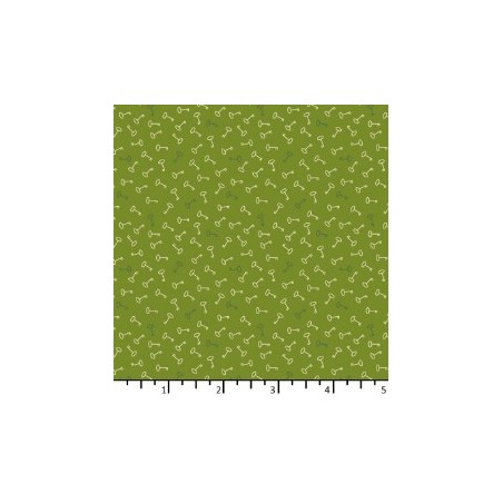 Tissu Clefs vert forêt de chez EQP Textiles