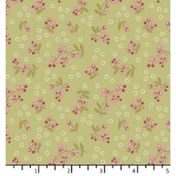 Tissu Baies sauvage olive...