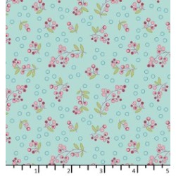 Tissu Baies sauvage aqua de...