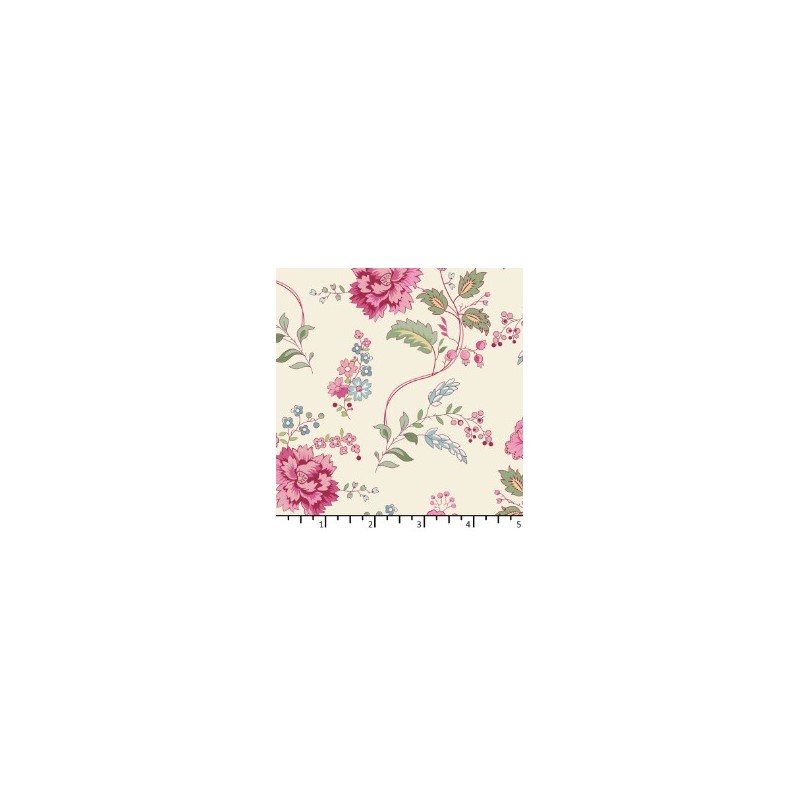 Tissu Bouquet écru de chez EQP Textiles