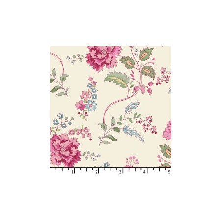Tissu Bouquet écru de chez EQP Textiles