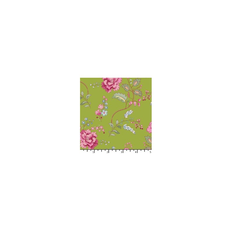 Tissu Bouquet vert pomme de chez EQP Textiles