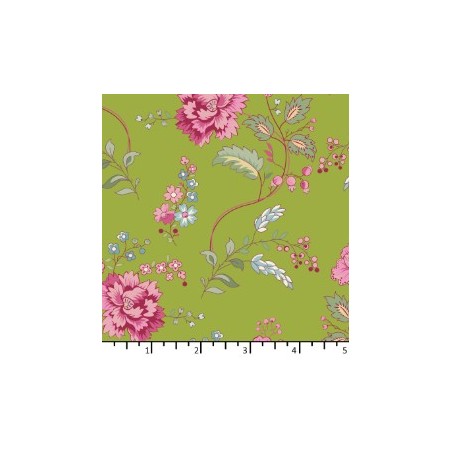 Tissu Bouquet vert pomme de chez EQP Textiles