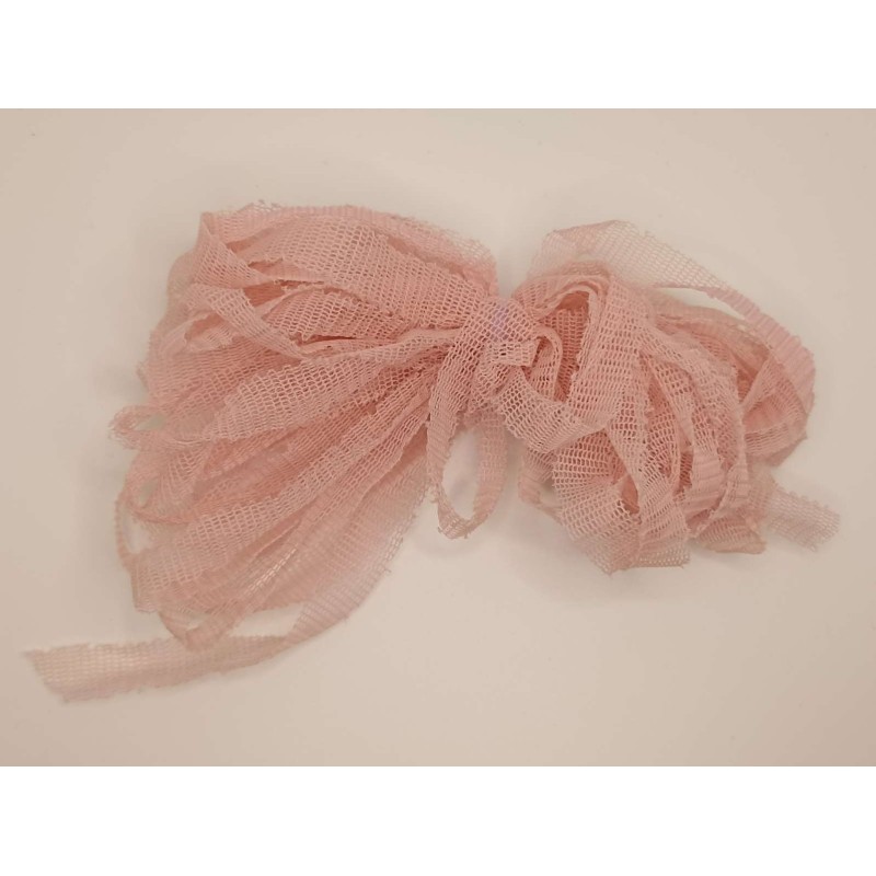 Ruban tulle rose clair - Matière à broder